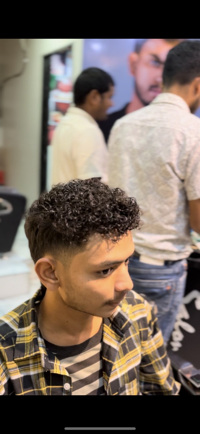 Men's curly perm